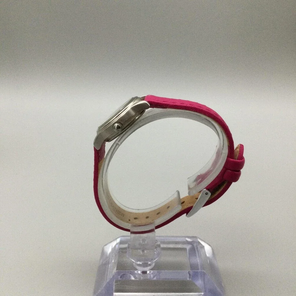 Disney Minnie Mouse Girls Watch 23mm Silver Tone Pink Leather MCO242 New Battery